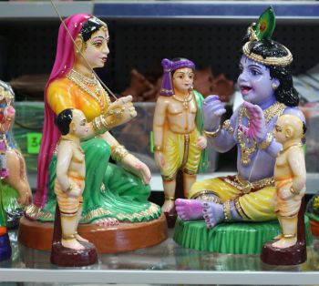 Krishna with mother idol