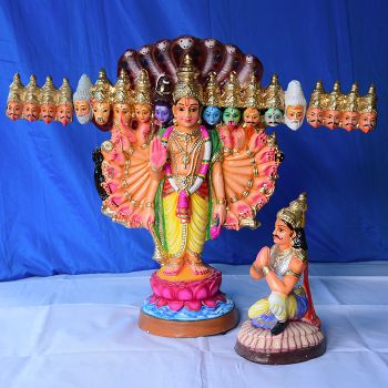 Viswaroopam Lord Mahavishnu clay idol-Medium